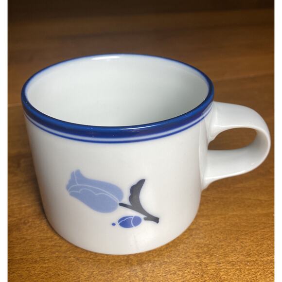 Dansk Other - DANSK Tivoli Coffee Tea Mug Cup La Tulipe Japan White Blue Black Floral Tulip